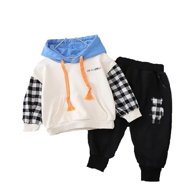 Googo Gaaga Boys Cotton Checkered Track Suit Clothing Set Clothing Shirts