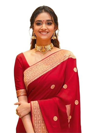 SIRIL Women's Kanjivaram Silk Saree Jacquard Banarasi Sari With Blouse Piece For Wedding Clothing Sarees