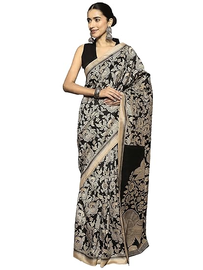 AKHILAM Women's Bhagalpuri Silk Geometric Printed Ready To Wear one Minute Saree With Unstitched Blouse Piece Clothing Sarees