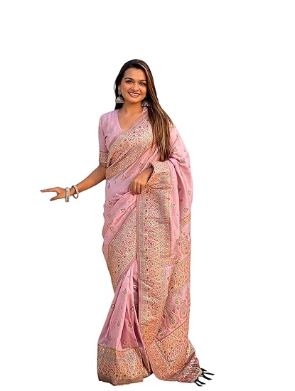 Original Pashmina Kashmiri Silk Zari Woven Saree Clothing Sarees