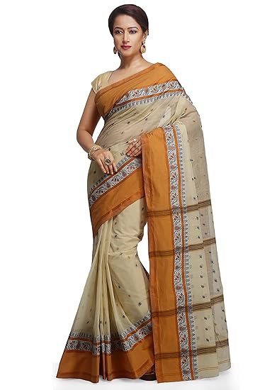 WoodenTant Women's Tant Pure Cotton Saree Without Blouse Piece