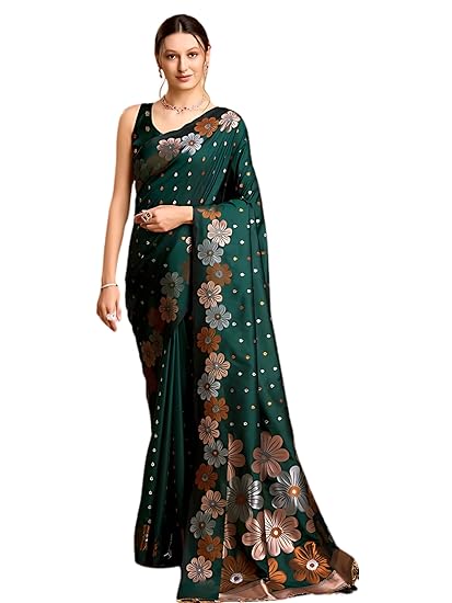 C J Enterprise Women's Banarasi Pure Soft Kanjivaram Silk Saree With Blouse Piece For Wedding (Champa-51)