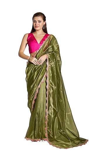 Kaari Sarees for Festive Season | Classic Net Sarees | Festive Saree with Lace Border Clothing Sarees