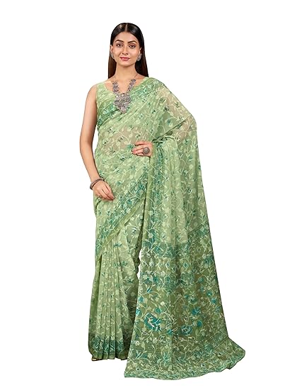 Garden Vareli Summer Roganza Viscose Brasso Floral Print Saree with Unstitched Blouse Piece Clothing Sarees