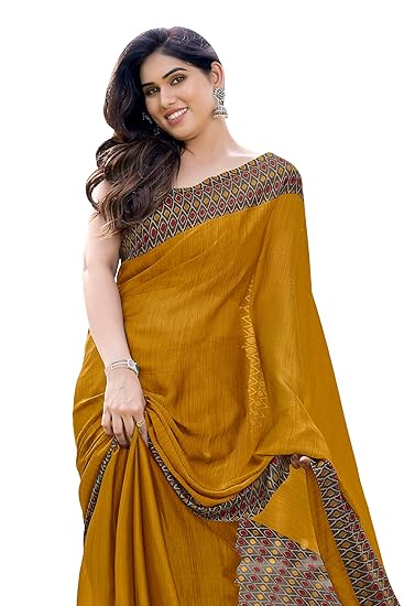 MIRCHI FASHION Chiffon Printed Women's Saree with Blouse Piece Clothing Sarees