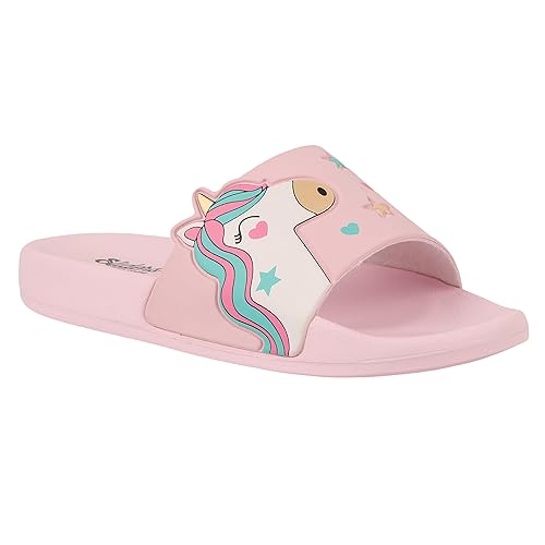 WELCOME Unisex-Child Kids Flip-Flop Soft Comfortable Indoor & Outdoor Slippers Stylish Non-Slip Slide Home Casual Chappals For Boys & Girls Footwear Sandals