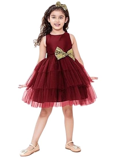 A.T.U.N. (ALL THINGS UBER NICE) Girl's Cotton A-Line Above The Knee Dress Clothing Dresses