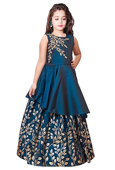 White Button Teal Girls Party Wear Dress Clothing Dresses