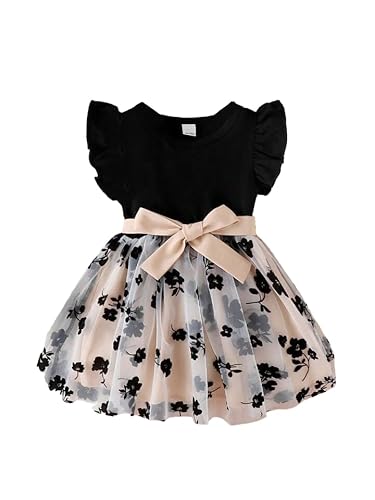 TAGAS Baby-Girl's Net A-Line Knee-Length Dress Clothing Dresses