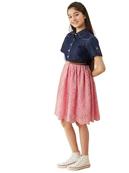 Pspeaches Denim Fit and Flare Dress Clothing Dresses