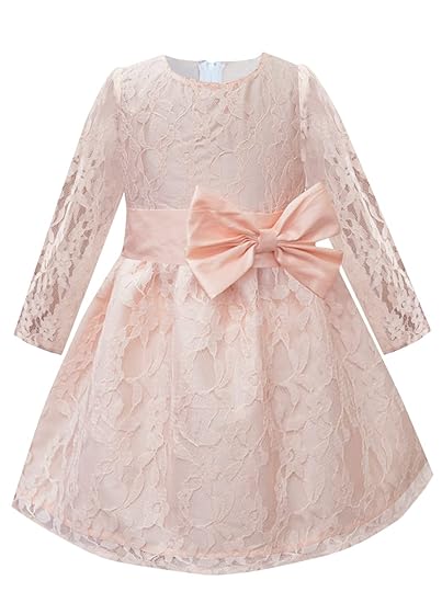 A.T.U.N. Girls Double Bow Dress Peach