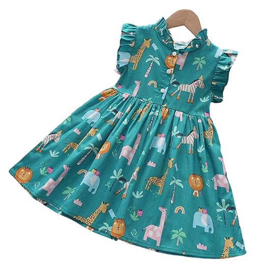 TAGAS Baby-Girl's Rayon Fit and Flare Knee-Length Frock