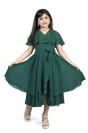 Fashion Dream Girl's Fit And Flare Calf Length Dress Clothing Dresses