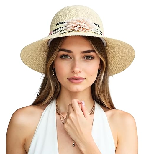 DEDICATED Womens Mens Wide Brim Straw Panama Hat Fedora Summer Beach Sun Hat UPF Straw Hat for Women Accessories Hats