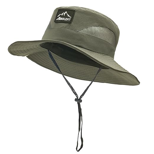 Boldfit Unisex Sun Hat for Men & Women with UPF Protection Wide Brim Outdoor Adjustable Fit, Breathable Fabric, Moisture-Wicking & Packable Design-Ideal for Hiking, Trekking, Fishing, Beach & Travel Accessories Hats