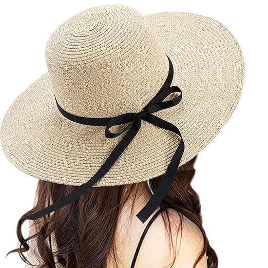 Sun Hats Floppy Foldable Bowknot Large Wide Brim Straw Women's Hats Summer Beach Cap UV Protection Accessories Hats