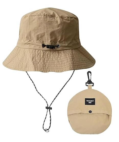 Rain Cap for Men, Bucket Hat for Men Foldable Sun Hat for Men/Women Men Women Outdoor Bucket Hat Fishing Hat with Adjustable String Rain Caps Accessories Hats