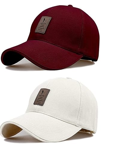 SELLORIA Acrylic - Adjustable Unisex Cap - Quick Drying Sun Hat For Activites Sports Baseball Hat For Men And Women Freesize (Pack Of 2) Multicolour Accessories Hats
