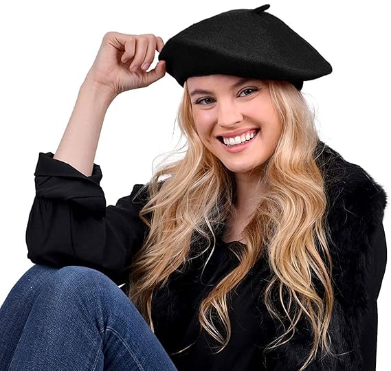 Yaksa Unisex Wool Blend French Artist Beret Caps for Women & Men Accessories Hats