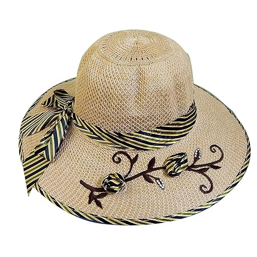 JMP Acrylic Classic Design Summer Sun Protection Fedora Hat and Cap For Travelling For Women's and Girl's (Black -Brown), Free Size Accessories Hats