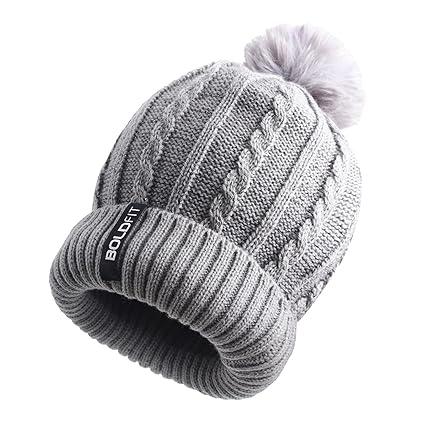 Boldfit Woolen Winter Cap for Women Soft Woolen Cap for Girls in Winter for Thermal Wear Stylish Warm Wear Head Winter Cap for Girls Woolen Garam Topaa Cap Branded Bennies Grey Accessories Hats