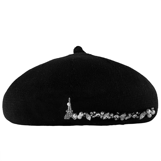 Hair Drama Co. Women's Handcrafted Stylish & Trendy Beret Cap Accessories Hats