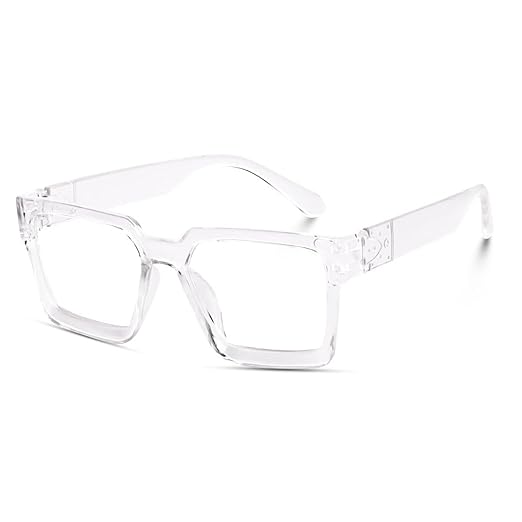 ARZONAI Badhshah Inspiration Unisex Trendy UV Protection Retro Sunglasses for Men and Women Pack of 1 (White-Transparent)