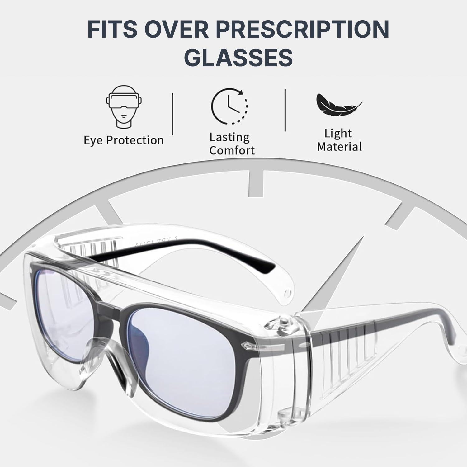 Yugan Safety Goggles for Men & Women | Bike Riding & Dust Safety Transparent Glasses | Lightweight, Anti-Fog, UV Protective, Scratch-Resistant Polycarbonate Lens for Lab & Industrial Use Accessories Sunglasses