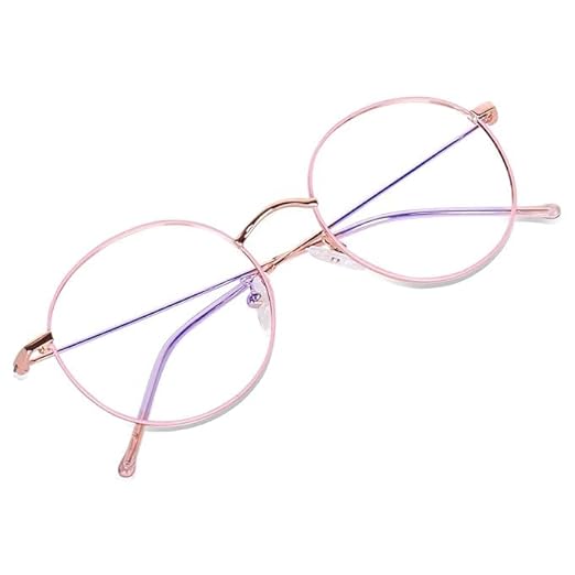Round Shape Blue Cut Antiglare Computer Eyeglasses For Men And Women |Blue Light Filtering Glasses For Computer And Mobile Use | 100% UV Protection | Gold & Silver Rose Gold. Accessories Sunglasses