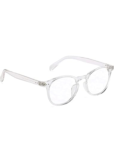 Full Rim Round Branded Latest and Stylish Sunglasses | 100% UV Protected | Men & Women | Medium | Transparent Frame/Transparent Clear Lens - Pack of 1 Accessories Sunglasses