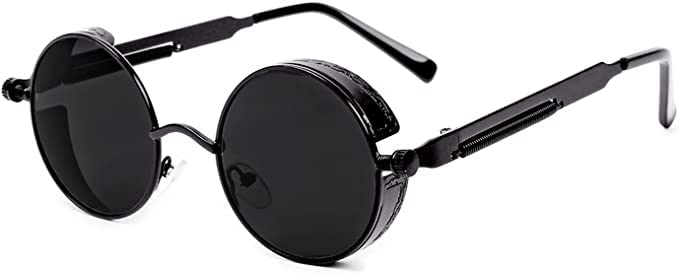 Vintage Round Steampunk Sunglasses for Women Men Circle Gothic Glasses Retro Metal Frame Accessories Sunglasses