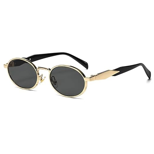 Retro Oval Sunglasses For Men Women Stylish UV400 Protection Designer Goggles | Vintage Alloy Sunglasses for Women Trendu Full Rim Shades Accessories Sunglasses