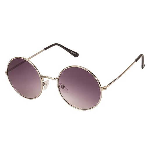 ARZONAI Barkley Round Silver-Black UV Protection Sunglasses For Women [MA-029-S8 ] Accessories Sunglasses