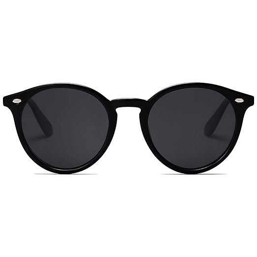 SOJOS Classic Retro Round Polarized Sunglasses UV400 Mirrored Lens SJ2069 ALL ME Accessories Sunglasses