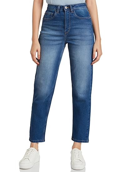Amazon Brand - Symbol Women's MOM Fit Jeans (High Rise | Ankle Length) (Available in Plus Sizes) Clothing Jeans