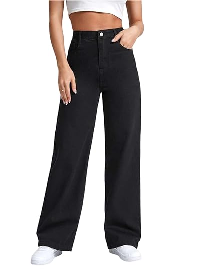 KOTTY Women’s High Waist Wide Leg Flared Jeans with Trendy Fit and Clean Look | Comfortable & Stylish Denim for Women