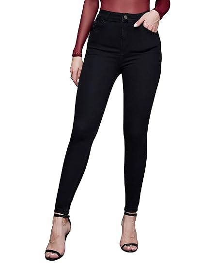 Miss Chase Women's Skinny High Rise Cropped Stretchable Denim Jeans Clothing Jeans