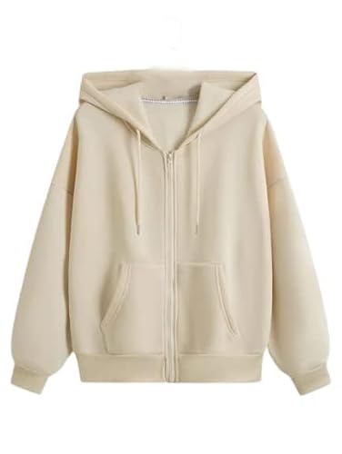 Casual Solid Full Sleeves Stylish Winter Hooded Neck Fleece Zipper Hoodie for Women