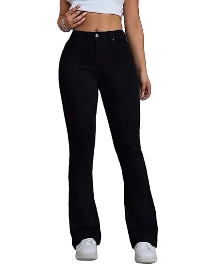THIRD QUADRANT Women's Wide Leg Fit Mid Rise Jeans || Bootcut Jeans || Wide Leg || Bell Bottom Jean Clothing Jeans