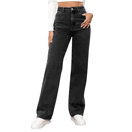HIGHTEN Women’s Straight Fit Jeans High Rise Comfortable Stretch Denim Pants Clothing Jeans