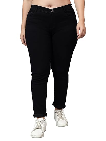 Nifty Women's Denim Stretchable Mid Rise Plus Size Jeans