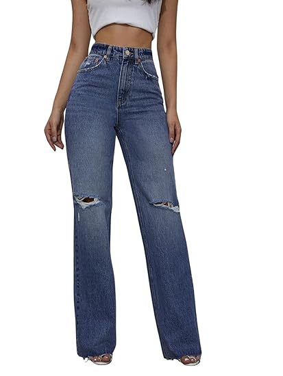 GRECIILOOKS Women Mid Rise Jeans | Jeans Pant | Bootcut Jeans High Waist | Jeans | Baggy Jeans | Ripped Jeans Clothing Jeans