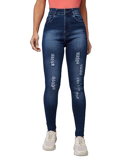 Miss Chase Women's Skinny Fit High Rise Regular Length Stretchable Denim Jeans