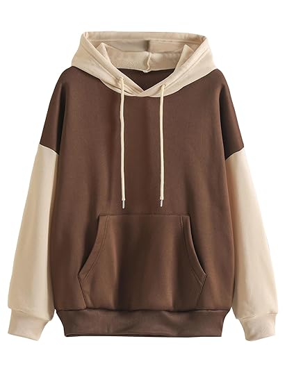 TAGAS Unisex Color Block Hoodies for Men & Women – Casual Oversized Pullover with Kangaroo Pocket & Drawstring Hood|Winter wear for Womens| Clothing Hoodies