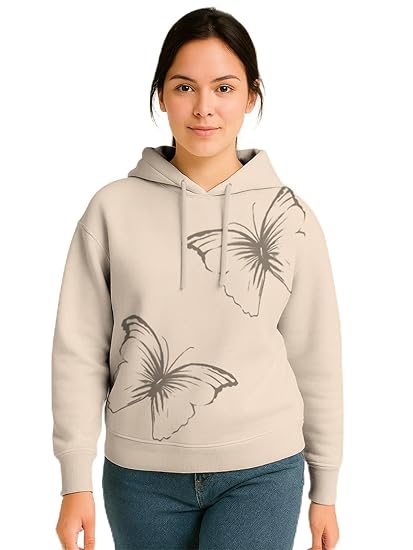 HELLCAT Trendy Cotton Blend Hoodie for Women | Stylish Winter Hooded Sweatshirt for Women Clothing Hoodies