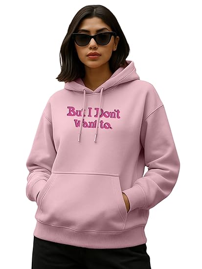 JUNEBERRY® Polycotton Spun Regular Fit Hooded Sweatshirt Full Sleeves Front Chest Graphic Placement Printed Jumper Hoodie for Women | Sizes: S to 3XL Clothing Hoodies