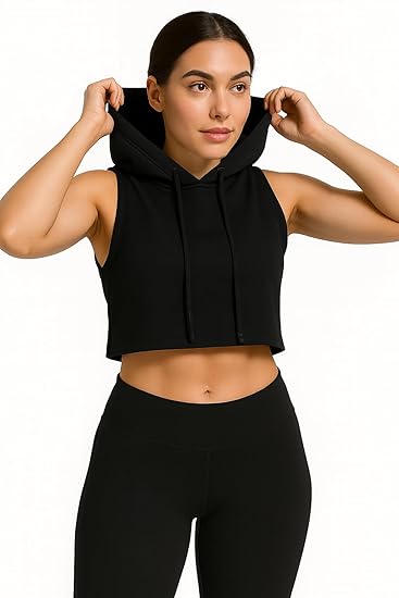 Women’s Sleeveless Hooded Sweatshirt Clothing Hoodies