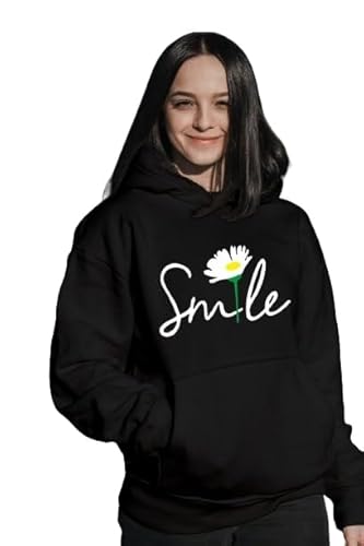 Liula Corporation Smile Printed Flower Latest Printed Stylish Casual Trendy Best Winter Jacket Hoodies for Swetshirt Women and Girl Clothing Hoodies