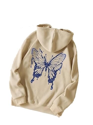 Women' s Butterfly Printed Sweatshirt Hoodie Clothing Hoodies