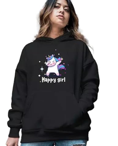 LIULA Corporation Color Happy Girl Latest Printed Stylish Casual Trendy Best Winter Jacket Hoodie Hoodies for Women and Girls